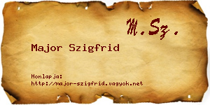 Major Szigfrid névjegykártya