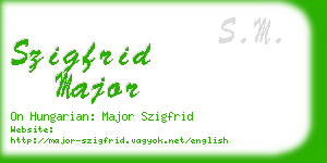 szigfrid major business card